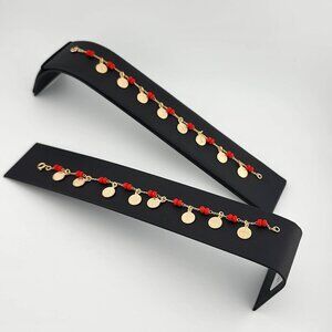 Brand New Brazilian 18k Gold Filled Red Beaded  San Benito Bracelet
